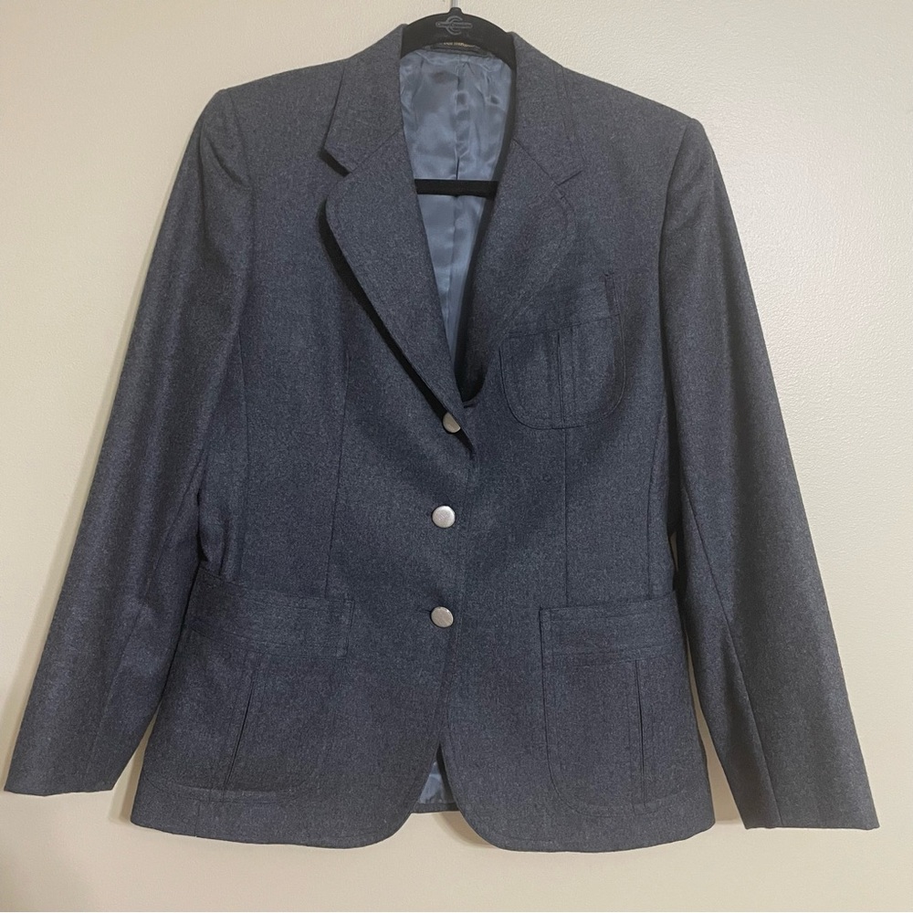 A La Mode vintage 100% wool grey blazer‎ size 12